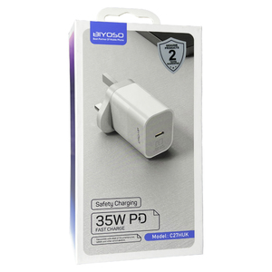 Сетевая Type-C зарядка Biyoso C27HUK (UK) (35W) (white)