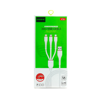 Кабель Lightning/Type-C/Micro MaiMi X16 1.2m (5A) (white)