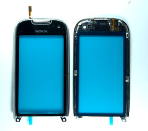 Сенсор Nokia C7 + frame (silver) (Original)