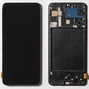 Дисплей + сенсор Samsung Galaxy A70/A705 2019 (Full Size) (black; в раме) (OLED)