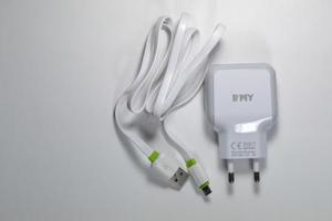 Сетевая USB зарядка EMY MY-220 на 2 выхода USB + кабель Micro USB (2.4 А)