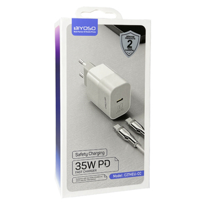 Сетевая Type-C зарядка Biyoso C27HEU-CC + кабель Type-C (35W) (white)