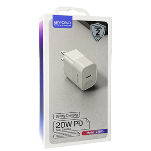 Сетевая Type-C зарядка Biyoso C26US (US) (20W) (white)