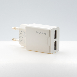 Сетевая USB зарядка MaiMi T28 на 2 выхода + кабель Lighting (5V-2.4A) (white)