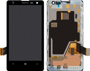 Дисплей + сенсор Nokia 1020/RM875 (black; в раме) (Original)