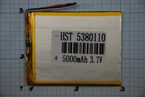 Универсальная батарея 5380110 (5,3 мм толщина 80 мм ширина 110 мм длина) 3.7v (5000mAh)