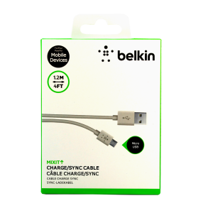 Кабель Micro-USB Belkin 1.2m в оплетке (gray)