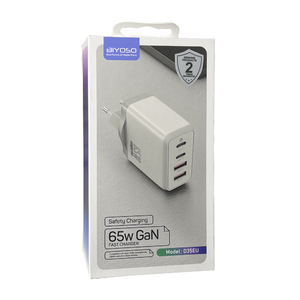 Сетевая 2 Type-C/2 USB зарядка Biyoso D35EU (65W) (white)