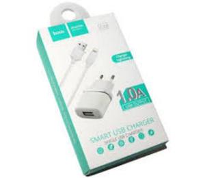 Сетевая USB зарядка Hoco C11 + кабель iPhone (1.0 A) (white)
