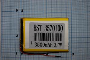 Универсальная батарея 3570100 (3,5 мм толщина 70 мм ширина 100 мм длина) 3.7v (3500mAh)