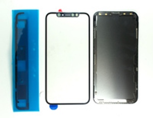 Glass iPhone X 3в1 (стекло/рамка/скотч) (black) (Original)